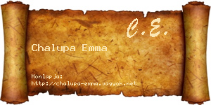 Chalupa Emma névjegykártya